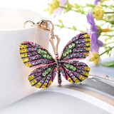 Glittering Crystal Butterfly Keychain Full Rhinestone Alloy Key Chain For Women Girl Car Handbag Bag Charm Pendant Key Ring