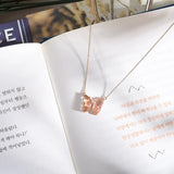 Glass Crystal Colorful Butterfly Necklaces For Women Girls Butterfly Pendant O Chain Necklace Fashion Party Jewelry Gift