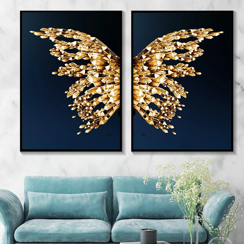 Butterfly Wings Abstract Canvas Poster Scandinavian Wall Art Poster Print Minimalist Nordic Decoration Picture Living Room Decor