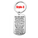 Stainless Steel To My Son To My Daughter Dog Tag Keychain Key Ring Gifts From Dad Mom Just Go Forth Birthday Graduation Gift