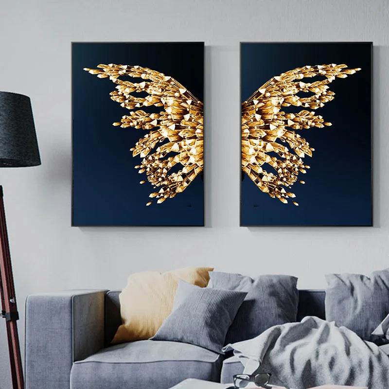 Butterfly Wings Abstract Canvas Poster Scandinavian Wall Art Poster Print Minimalist Nordic Decoration Picture Living Room Decor