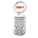 Stainless Steel To My Son To My Daughter Dog Tag Keychain Key Ring Gifts From Dad Mom Just Go Forth Birthday Graduation Gift