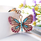 Glittering Crystal Butterfly Keychain Full Rhinestone Alloy Key Chain For Women Girl Car Handbag Bag Charm Pendant Key Ring