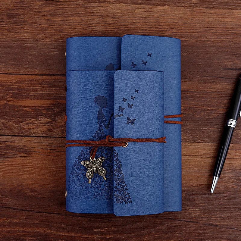1Pc Skirt Beauty Vintage Leather Leaf Notebook Butterfly Lanyard Calendar Diary Notepad Planer Sketchbook Notebooks Office