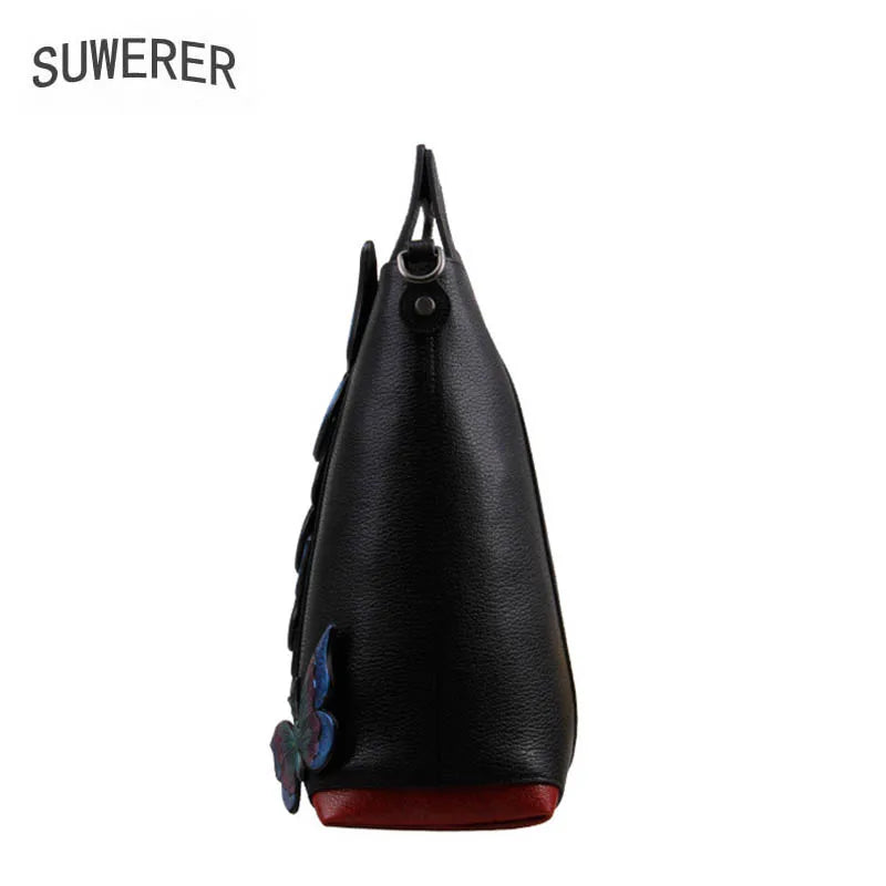 New women bag Superior cowhide women Genuine Leather bags luxury handbags fashion butterfly designer women leather bag