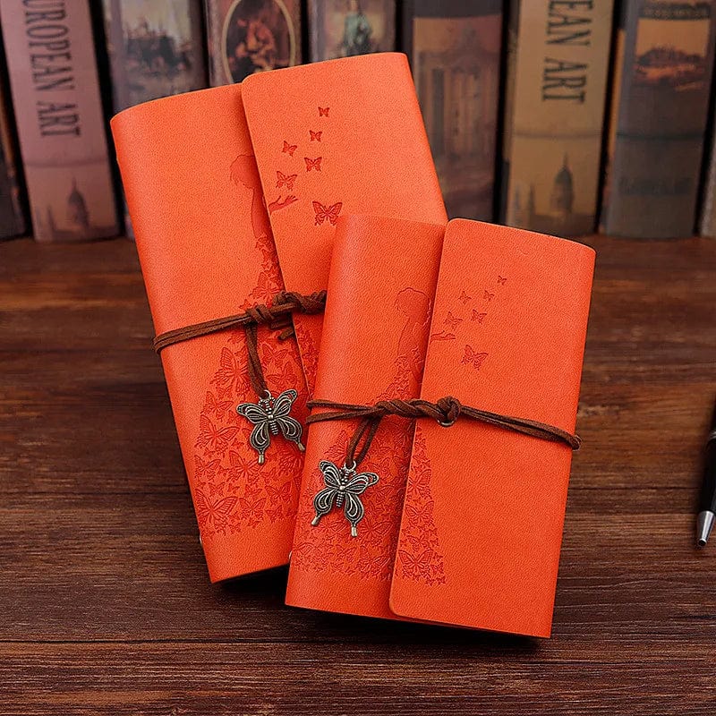 1Pc Skirt Beauty Vintage Leather Leaf Notebook Butterfly Lanyard Calendar Diary Notepad Planer Sketchbook Notebooks Office