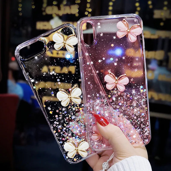 Glitter Bling 3D butterfly Phone Case For Samsung galaxy A22 5G A32 4G A13 5G 4G A53 A73 A33 A23 A224G Back Cover