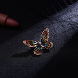 Rinhoo Vintage Butterfly Wings Brooch Elegant Animal Rhinestone Imitation Pearl Insect Butterfly Pin Badge Wedding Party Jewelry