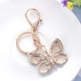 Glittering Crystal Butterfly Keychain Full Rhinestone Alloy Key Chain For Women Girl Car Handbag Bag Charm Pendant Key Ring