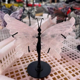 New Design Elegant Rebirth Butterfly Wings Ornament Natural Clear Quartz Amethyst  Crystal Decor Wedding Favor Souvenir
