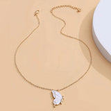 1pair Beauty Butterfly Pendant Necklaces for Women Girl Special Gift for Mother Daughter Fine Chain Chokers for Sister Friend