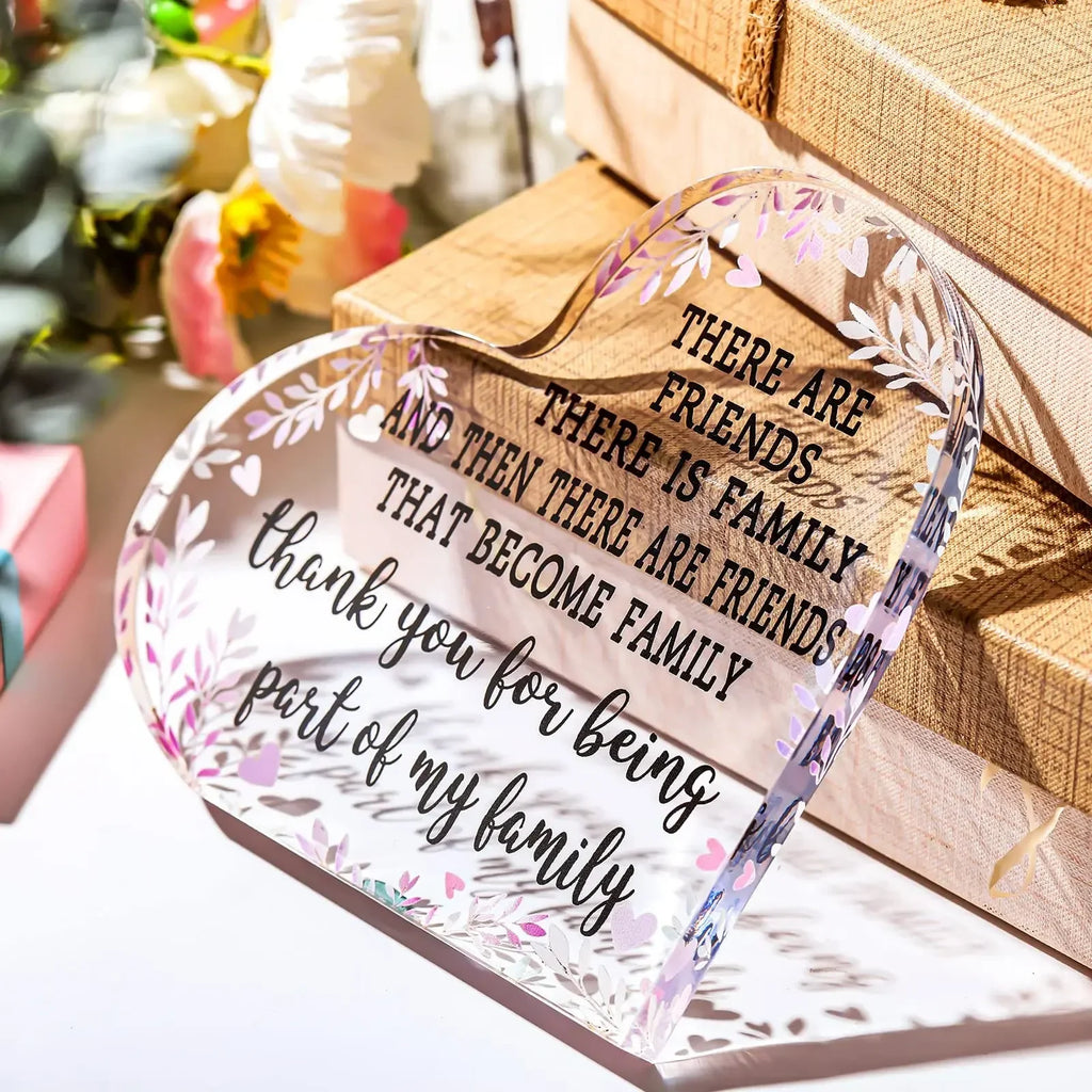 Cross Flower Butterfly Print Acrylic Heart Plaque Christian Spiritual Gift for Bestie Mom Friend Keepsake Table Desk Decoration