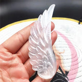Natural White Selenite Rough Mineral Specimen Healing Crystal angel wings Shape Making Stone Plate Carving Home Decor Gifts