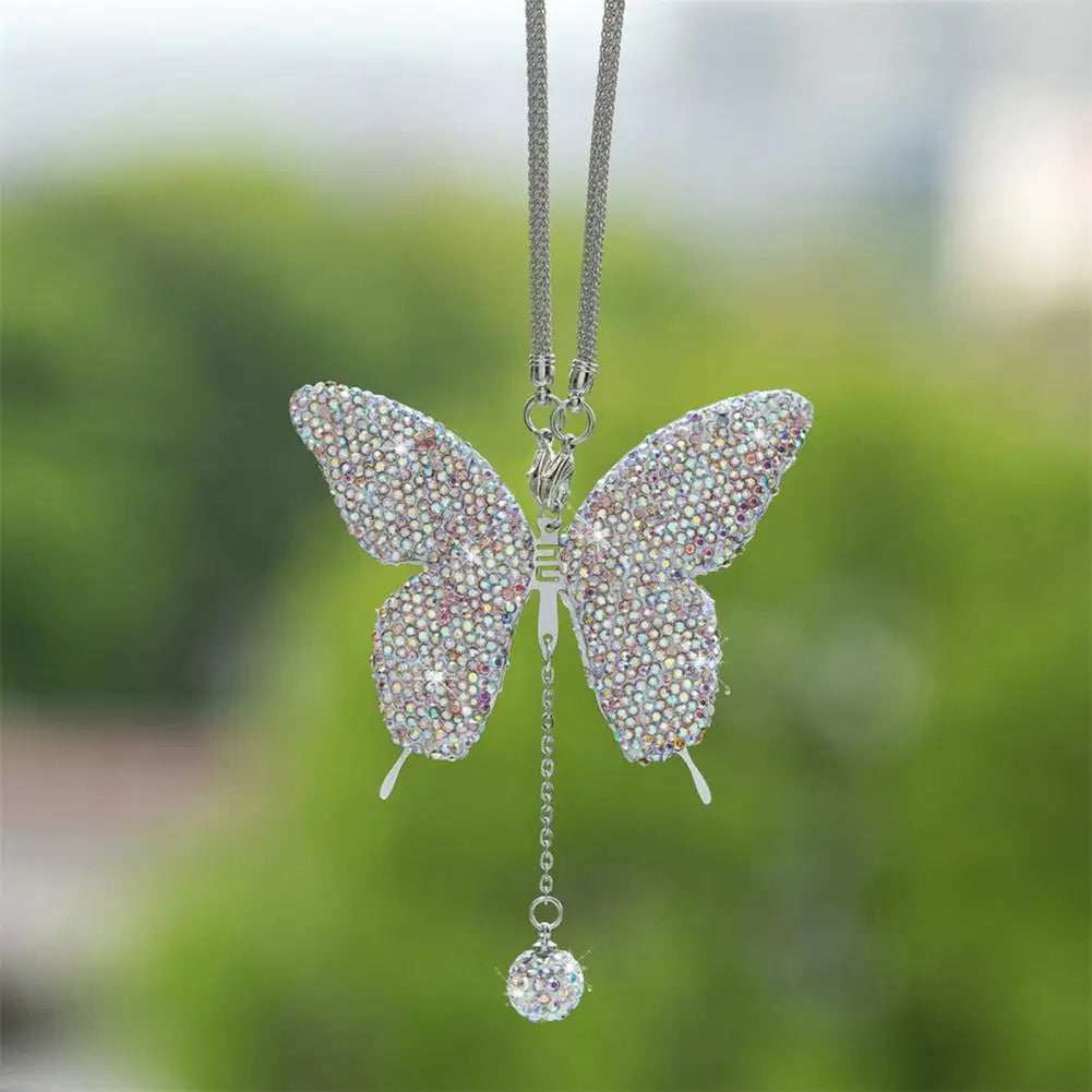High-quality Alloy Pendant for Car Decoration Rhinestone Pendant for Car Rearview Mirror Elegant Faux for Car for Women