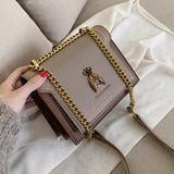 Luxury Brand Women's Handbag 2023 New Retro Bee Female Shoulder Bag Simple High Quality Leather Designer Crossbody Bags