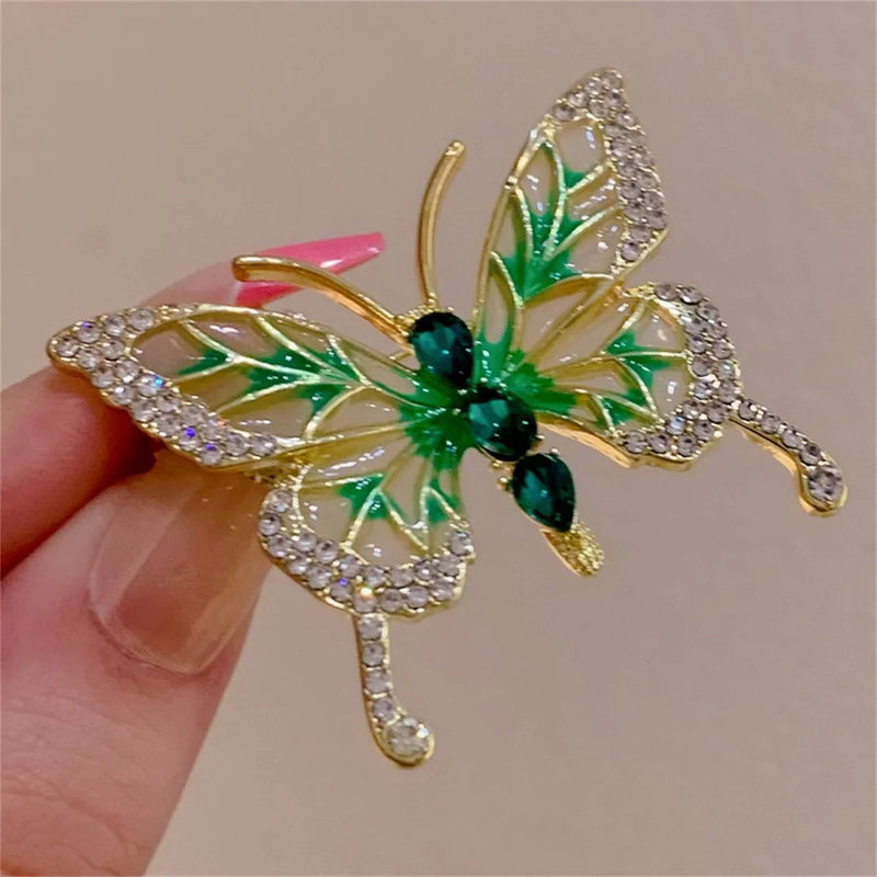 Rinhoo Creative Cartoon Butterfly Brooches For Women Trendy Flying Imitation Pearl Shell Animal Butterfly Pins Wedding Jewelry