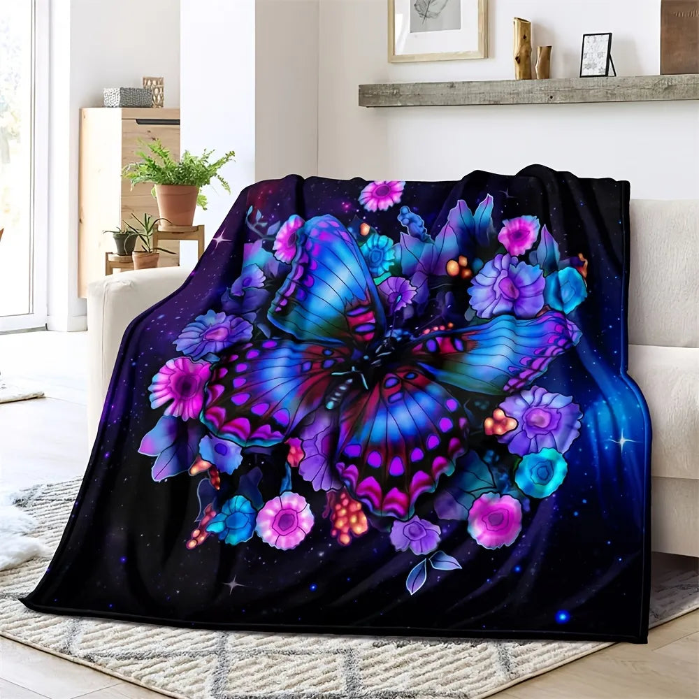 Microfiber Butterfly Blanket Super Soft Throw Blankets For Bed Bedspread Sofa Decorative Camping Picnic Winter Warm Blanket
