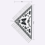 Summer Sun Scarf With Lace Butterfly Print Japanese Korean Triangle Headscarf Fashion Hollow-Out Fringe Women All Wear Shawl R98