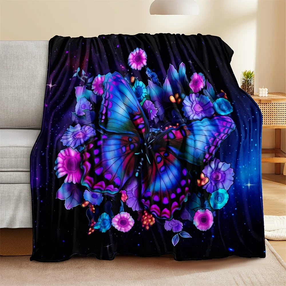 Microfiber Butterfly Blanket Super Soft Throw Blankets For Bed Bedspread Sofa Decorative Camping Picnic Winter Warm Blanket
