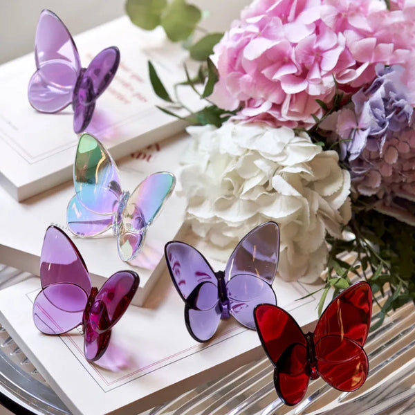 Glass Crystal Butterfly Wings Fluttering Lucky Butterfly Glints Vibrantly with Bright Color Ornaments Home Decor
