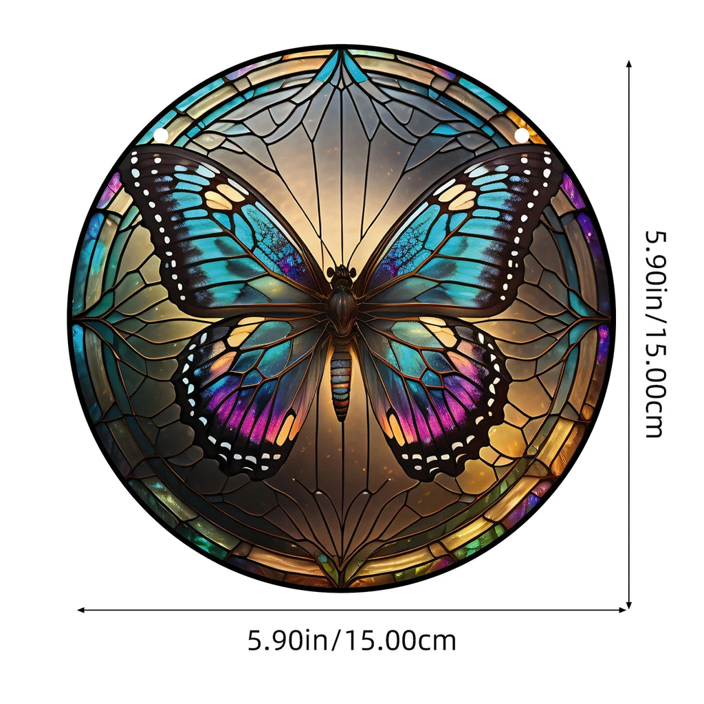 3D Butterfly Stained Window Suncatcher, Butterfly Suncatcher for Window Hanging Colorful Pendant Ornament Sun Catchers