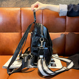 Genuine Leather Backpack Women Luxury Brand Rhinestone Butterfly Ita Bag Pack Large Capacity Mochila Travel School Bags