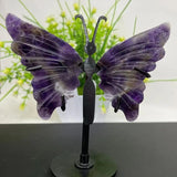 Natural crystal butterfly wings. Rose quartz carved home decor, Fantasy amethyst gemstone, Amazon Healing Reiki Stone