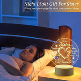 Sister Gifts 3D Night Light Back To School Birthday Wedding Gift For Sister Engraved Decoration Light Powered By USB Cable