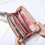 Fashion Butterfly Women Wallet Wrist Handle Phone Case Long Section Money Pocket Pouch Handbag Women's Purse Card Holders 2023