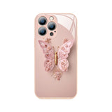 New Glass Butterfly Pattern Case for IPhone 14 Pro Max 13 Pro 15 12 11 Pro Max Fairy Butterfly Glass Phone Case