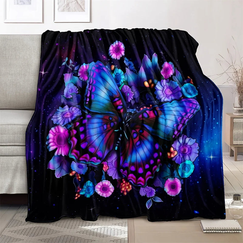 Microfiber Butterfly Blanket Super Soft Throw Blankets For Bed Bedspread Sofa Decorative Camping Picnic Winter Warm Blanket