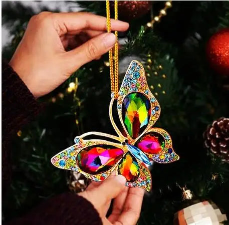 Cute Butterfly Christmas Decoration Christmas Pendant Acrylic 2023 Christmas Tree Hanging Decoration Pendant Party Supplies