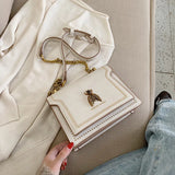 Luxury Brand Women's Handbag 2023 New Retro Bee Female Shoulder Bag Simple High Quality Leather Designer Crossbody Bags