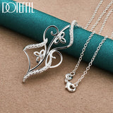 DOTEFFIL 925 Sterling Silver Flower AAA Zircon Pendant Necklace 16-30 Inch Chain For Women Fashion Wedding Party Charm Jewelry