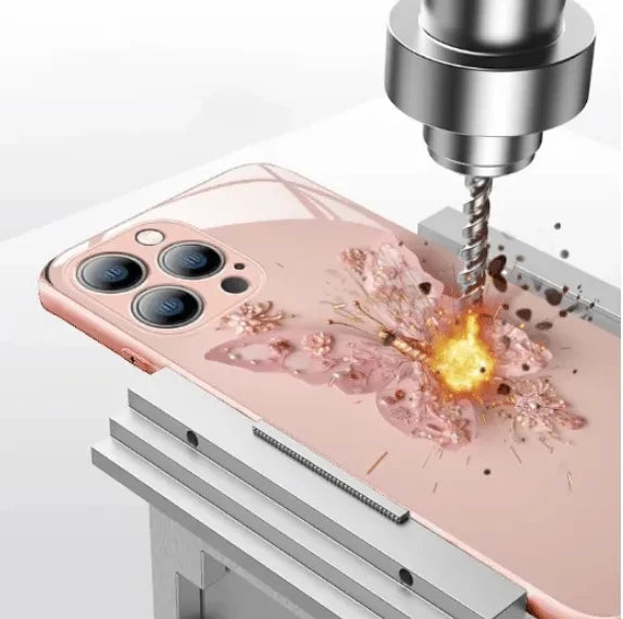 Fashion 3D Fairy Butterfly Glass Phone Case for IPhone 15 14 13 12 11 Pro XS Max X XR 7 8 Plus SE 2020 Silicone Case Back Cover