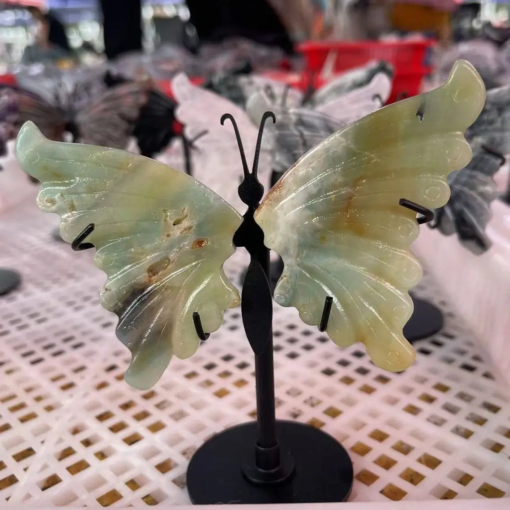 New Design Elegant Rebirth Butterfly Wings Ornament Natural Clear Quartz Amethyst  Crystal Decor Wedding Favor Souvenir