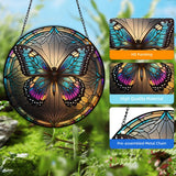 3D Butterfly Stained Window Suncatcher, Butterfly Suncatcher for Window Hanging Colorful Pendant Ornament Sun Catchers