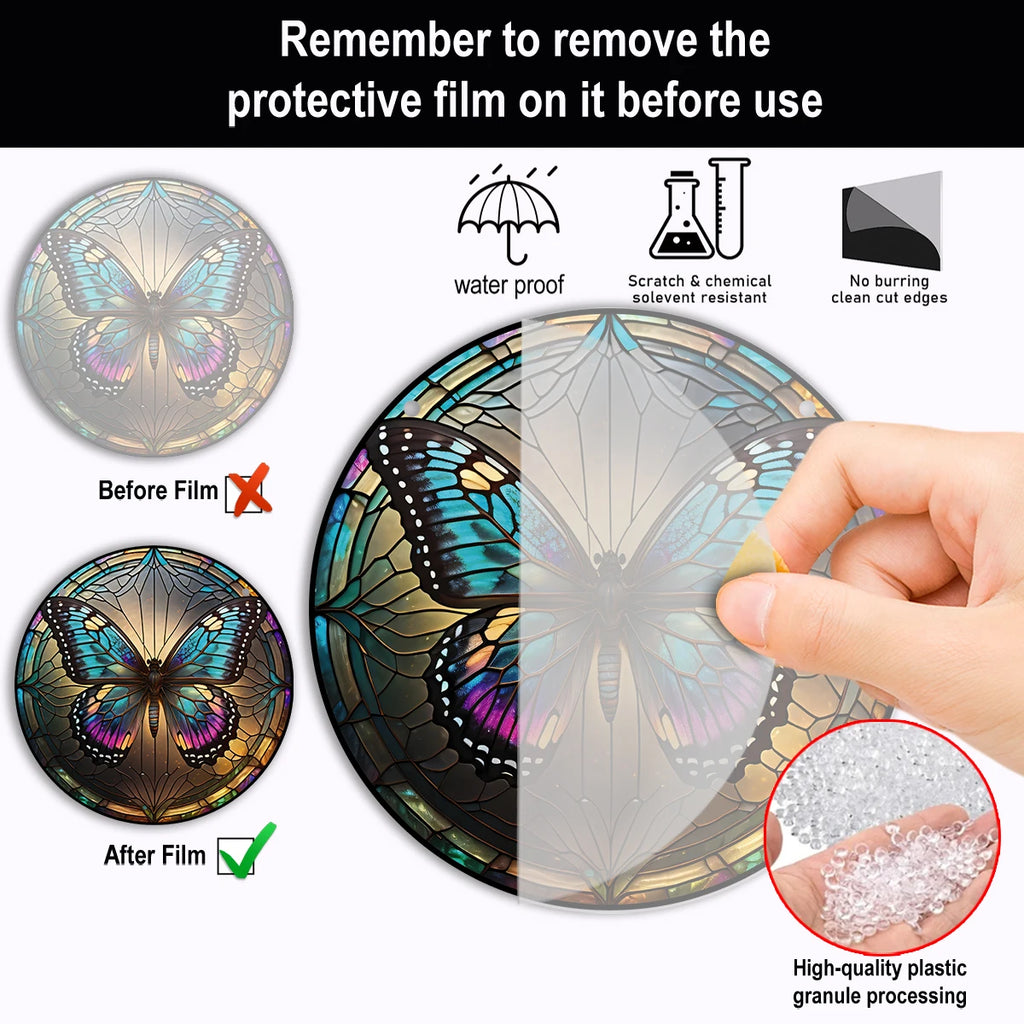 3D Butterfly Stained Window Suncatcher, Butterfly Suncatcher for Window Hanging Colorful Pendant Ornament Sun Catchers