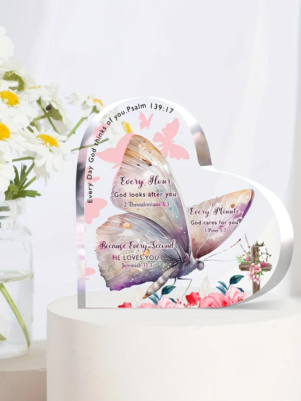 1pc Acrylic Christian Women Gift Bible Inspiration Gift Love Religious Gift Birthday Gift Women Friendship Gift Desktop Ornament