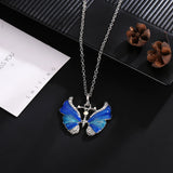 New Fashion Enamel Necklace Big Insect Butterfly Animal Pendant Necklace Silver Color Chains Rhinestone Women Jewelry