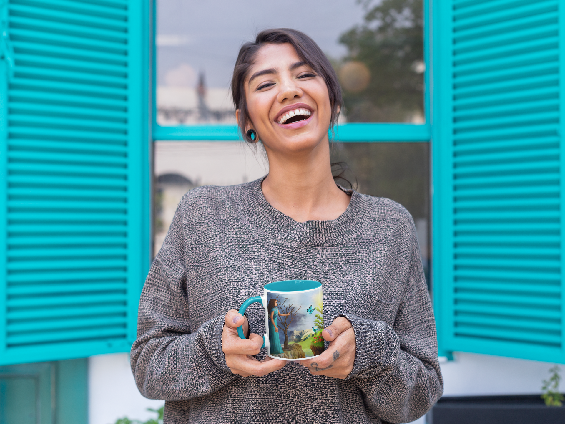 Courage on Coffee Mug with Color Inside