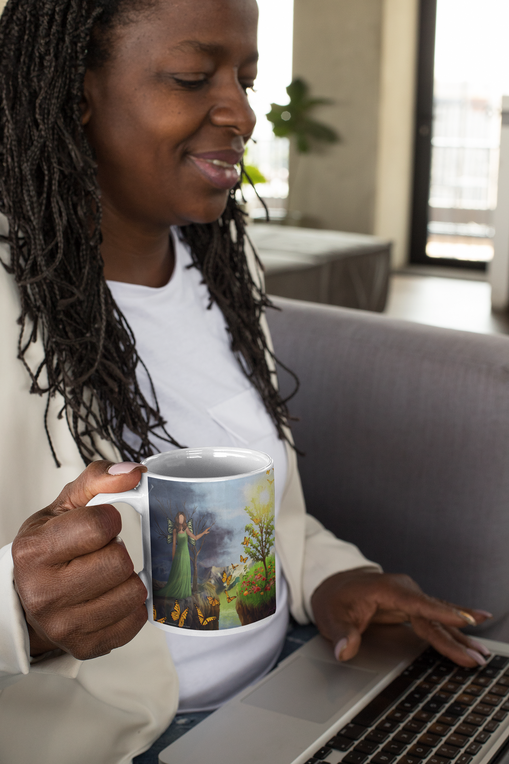 Courage 1 on Coffee Mug with Color Inside