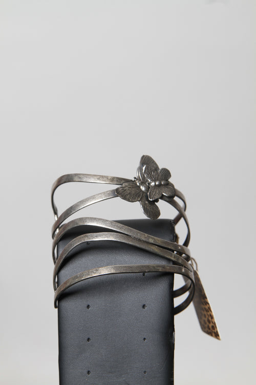 Butterfly Silver Twister Bangle