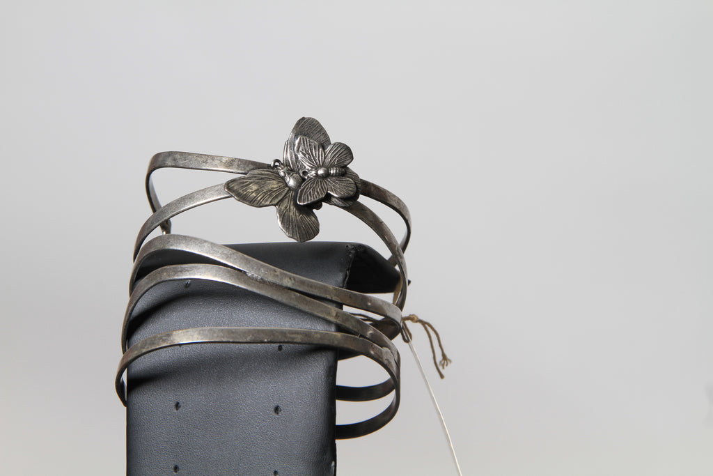 Butterfly Silver Twister Bangle