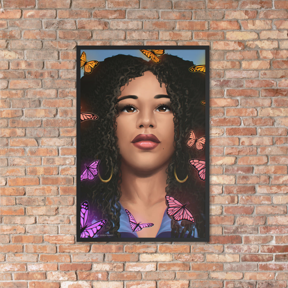 Framed photo paper poster