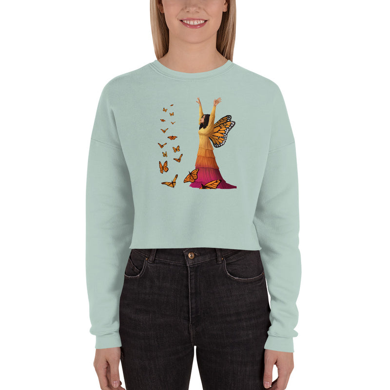 Butterfly Art Crop Sweatshirt