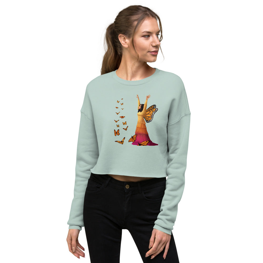Butterfly Art Crop Sweatshirt